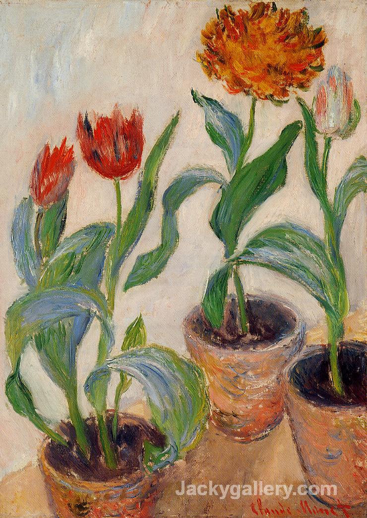 Three Pots of Tulips by Claude Monet paintings reproduction